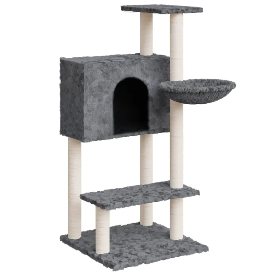 Arbre à chat avec griffoirs en sisal Gris foncé 108,5 cm - 2