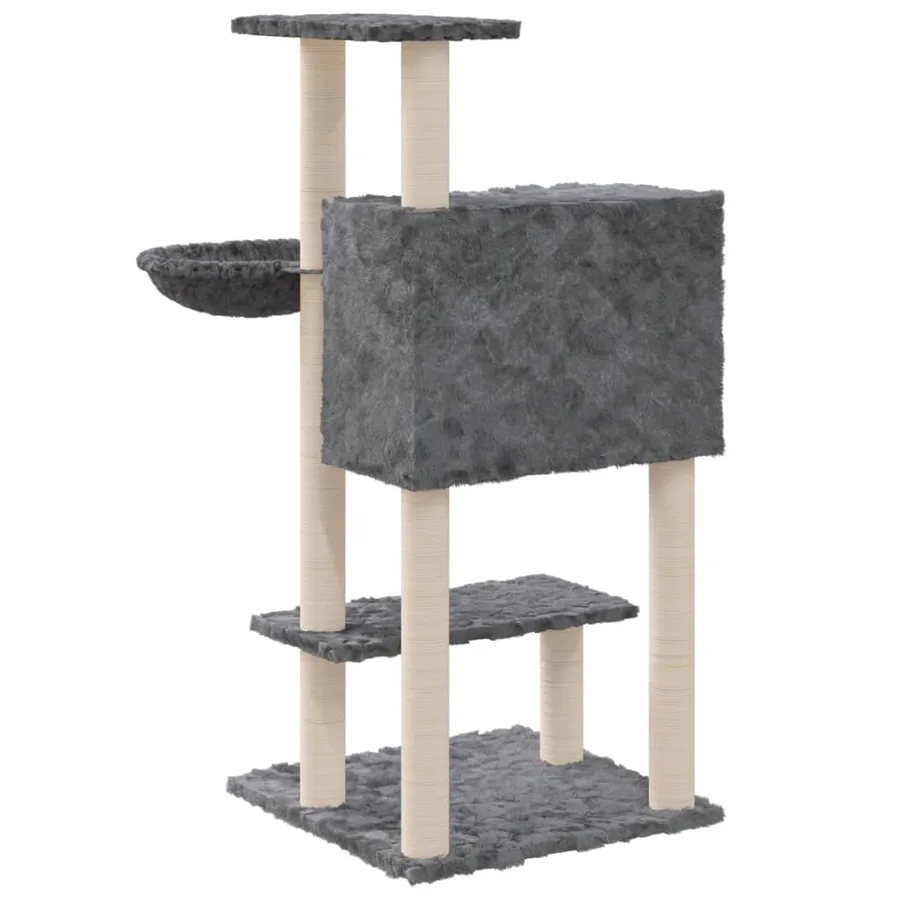 Arbre à chat avec griffoirs en sisal Gris foncé 108,5 cm - 6