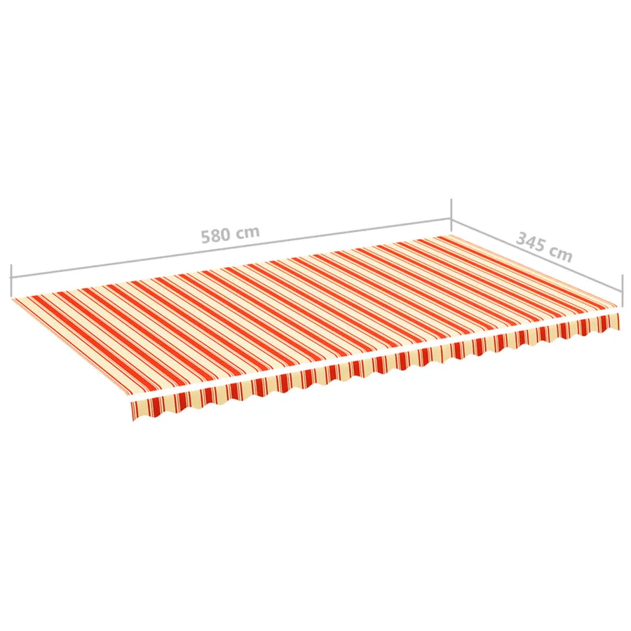 Tissu de remplacement pour auvent jaune et orange 6x3,5 m polyester - 6