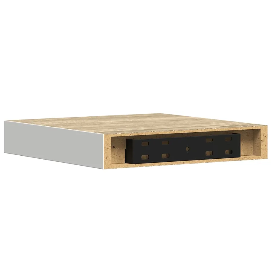 Étagères murales 4 pcs Chêne et blanc 23x23,5x3,8 cm MDF - 9