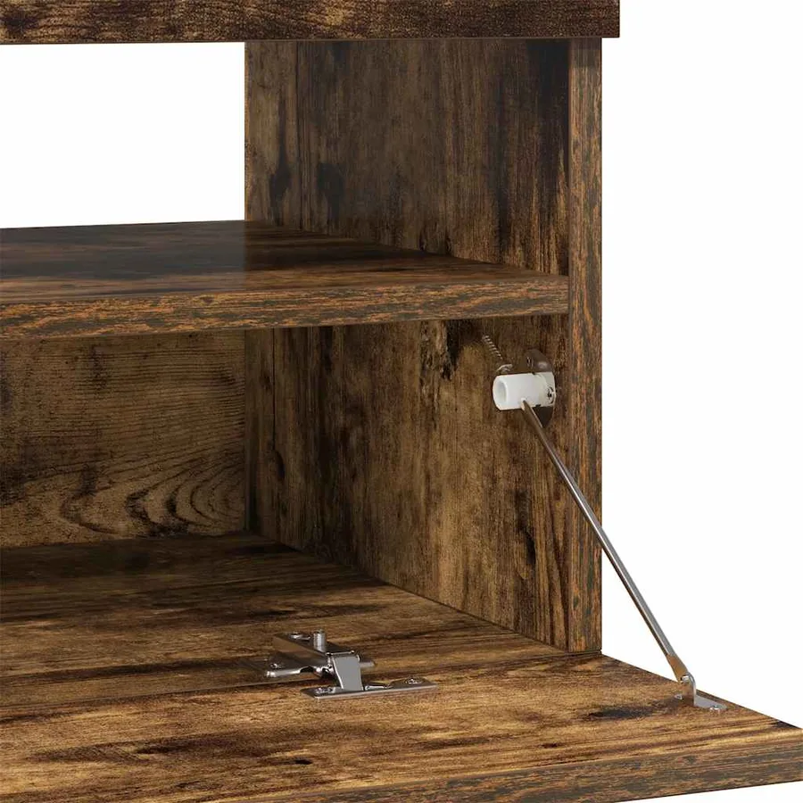 Meuble TV avec lumières LED chêne fumé 80x35x40 cm - 11