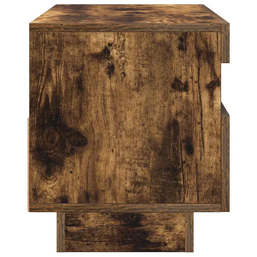 Meuble TV avec lumières LED chêne fumé 80x35x40 cm - 8