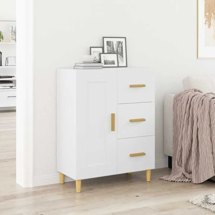 Buffet Blanc 69,5x34x90 cm Bois d'ingénierie