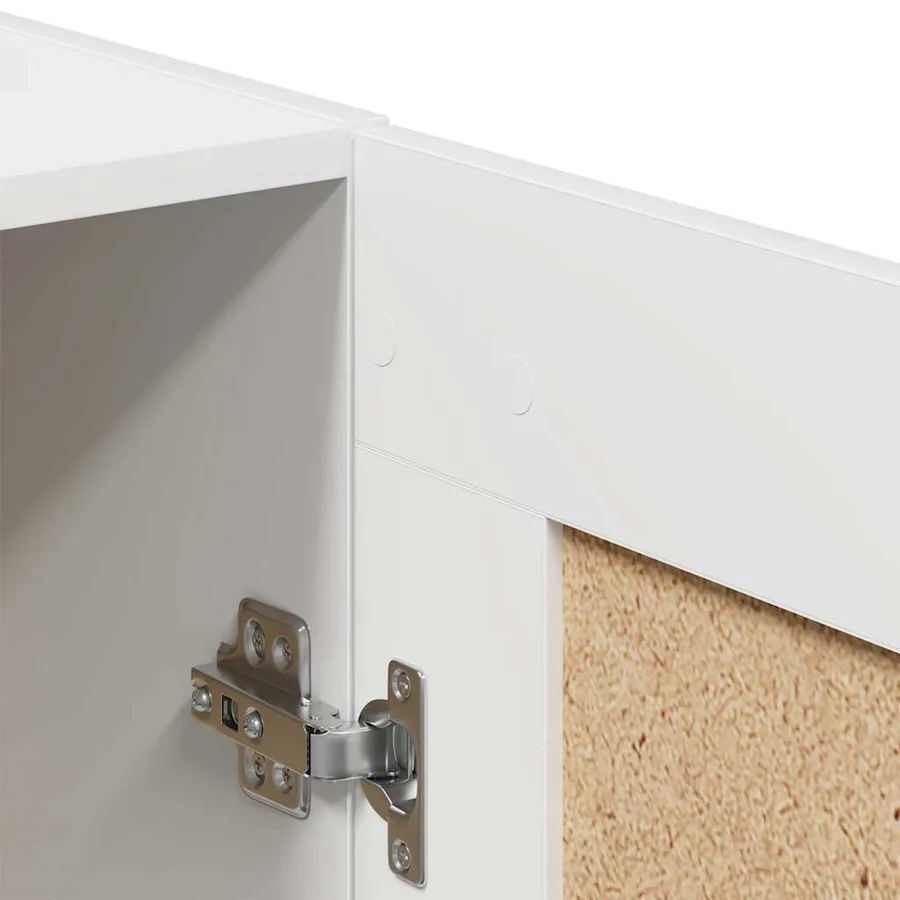 Buffet Blanc 69,5x34x90 cm Bois d'ingénierie - 11