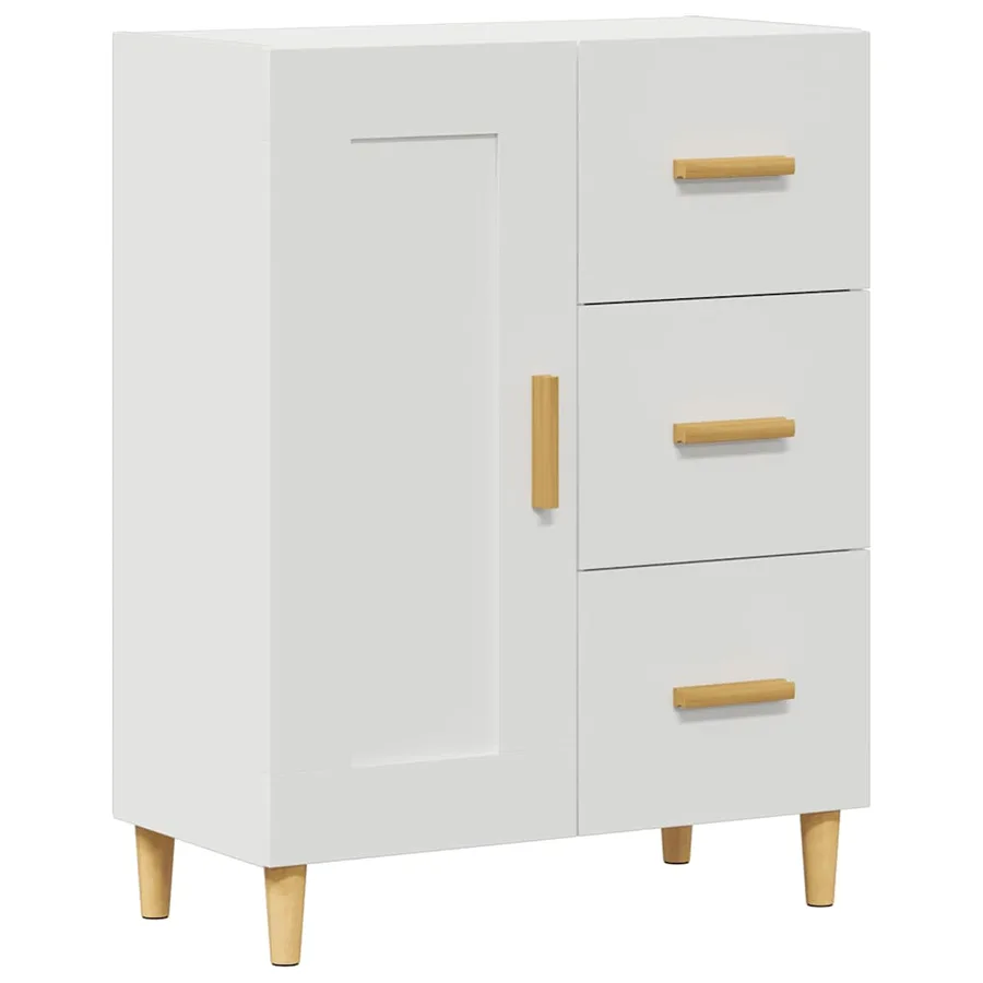 Buffet Blanc 69,5x34x90 cm Bois d'ingénierie - 2