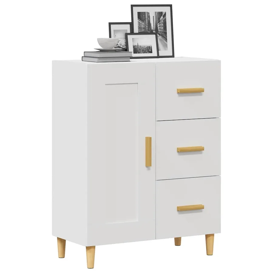 Buffet Blanc 69,5x34x90 cm Bois d'ingénierie - 3