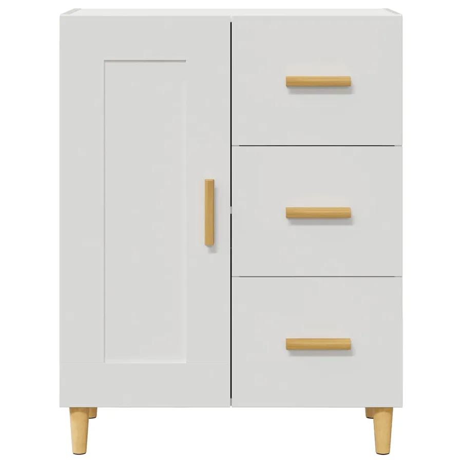 Buffet Blanc 69,5x34x90 cm Bois d'ingénierie - 5