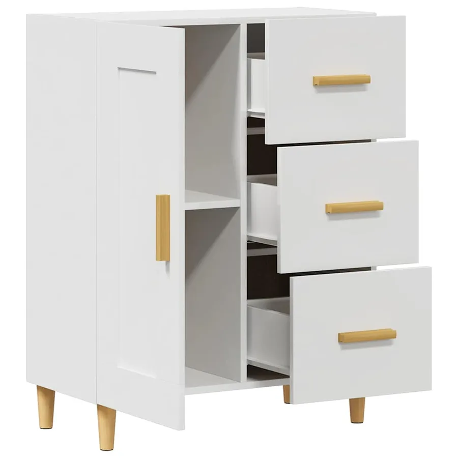 Buffet Blanc 69,5x34x90 cm Bois d'ingénierie - 8