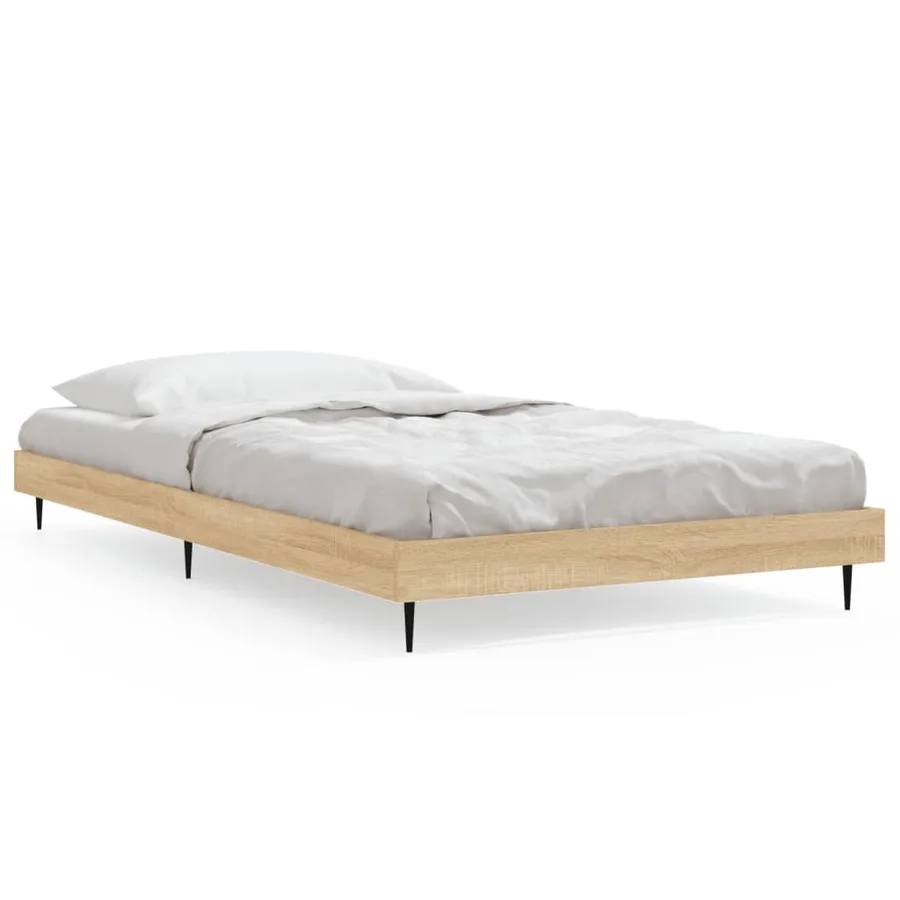 Cadre de lit sans matelas chêne sonoma 90x190 cm - 2