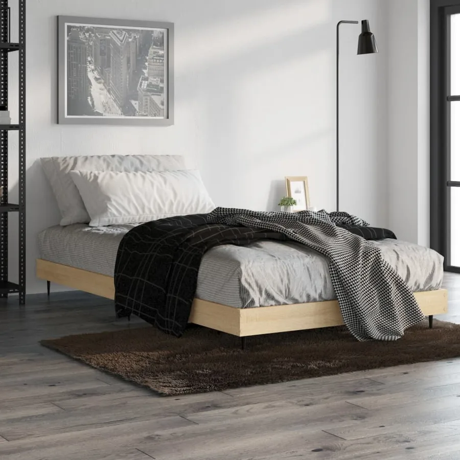 Cadre de lit sans matelas chêne sonoma 90x190 cm - 4