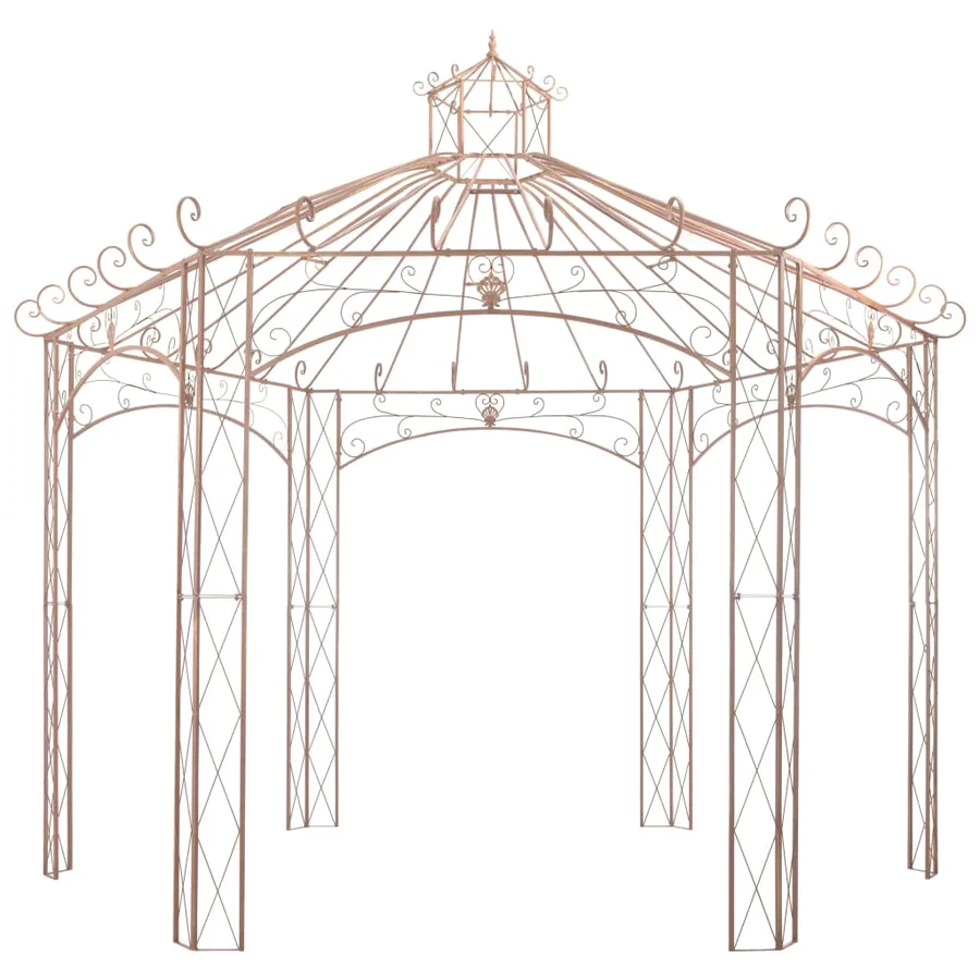 Pavillon de jardin Marron antique 4 m Fer - 2