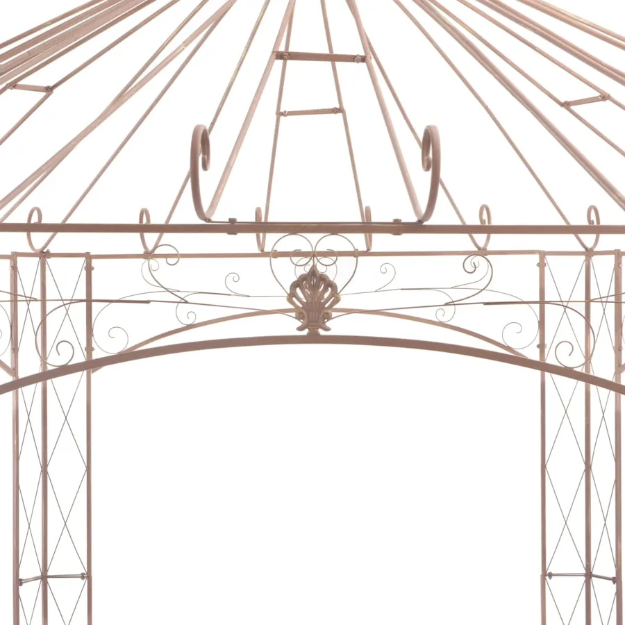 Pavillon de jardin Marron antique 4 m Fer - 3