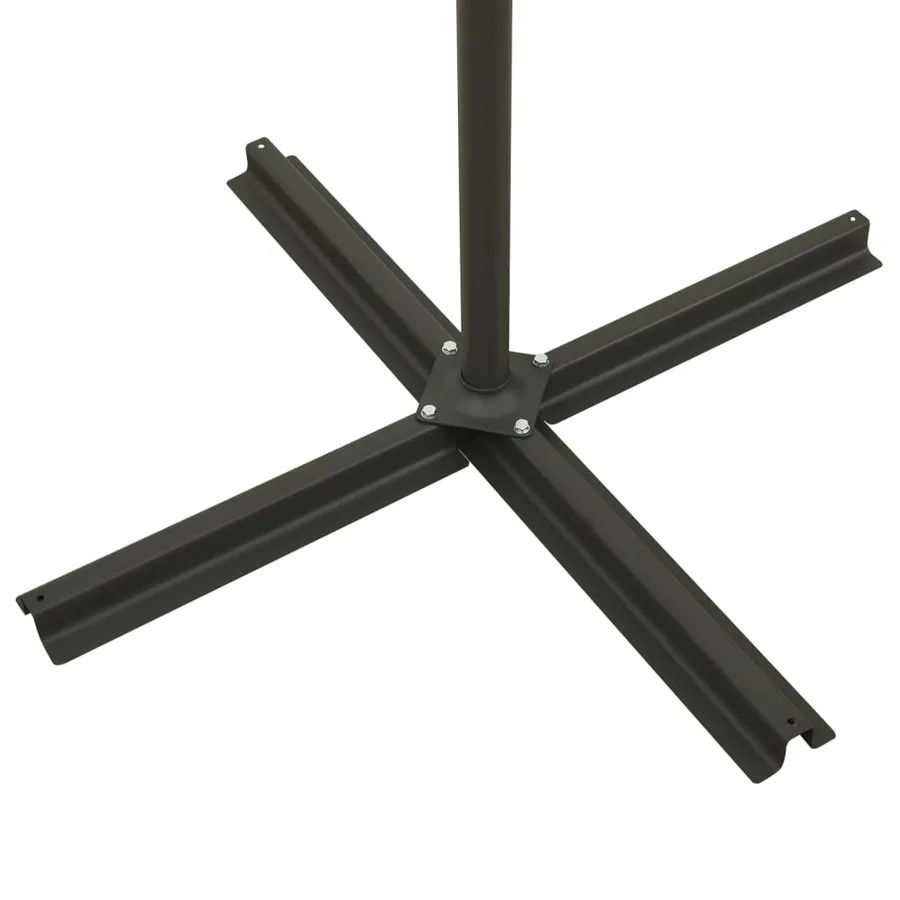 Parasol de jardin en porte-à-faux et mât et lumières LED taupe - 10
