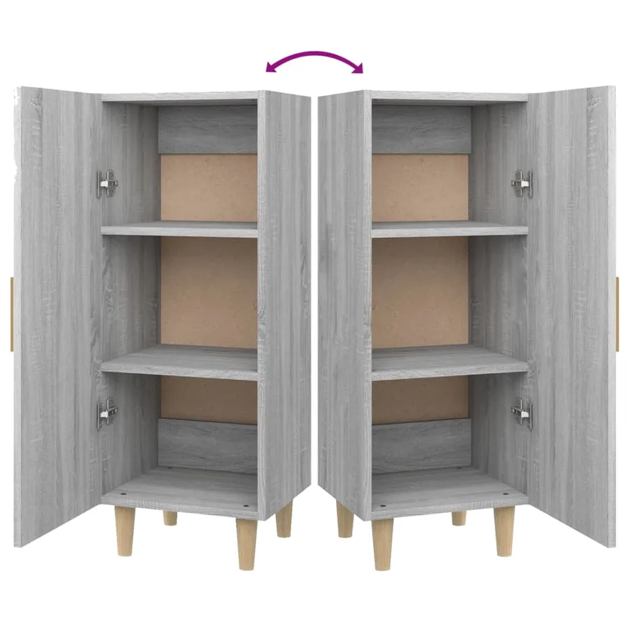Buffet Sonoma gris 34,5x34x90 cm Bois d'ingénierie - 9