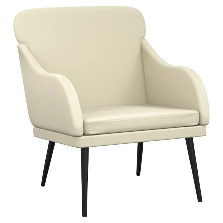 Fauteuil Crème 63x76x80 cm Similicuir - 2