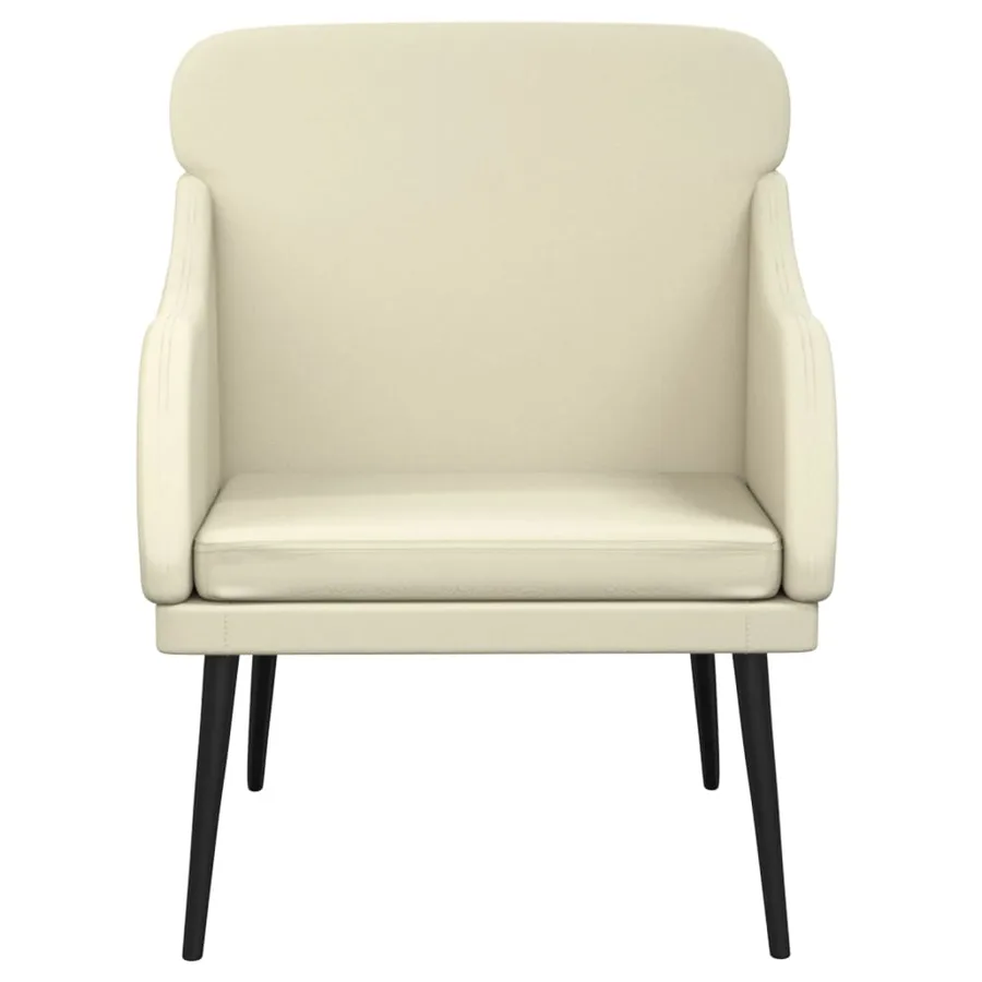 Fauteuil Crème 63x76x80 cm Similicuir - 3