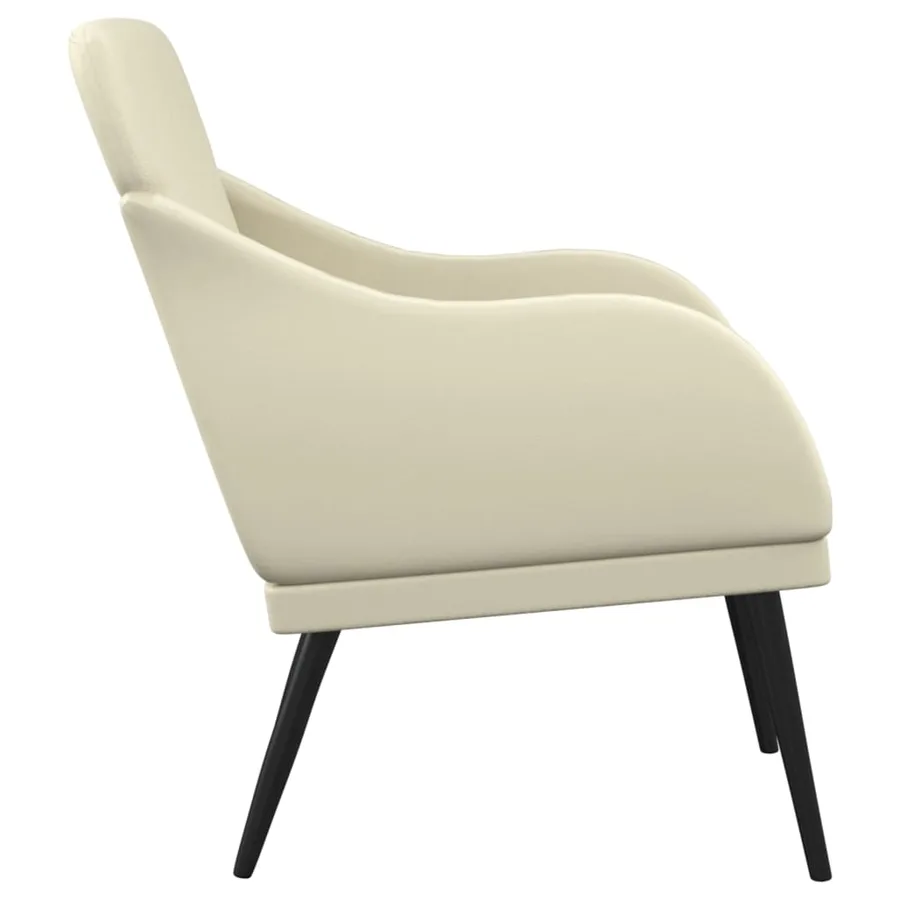 Fauteuil Crème 63x76x80 cm Similicuir - 4