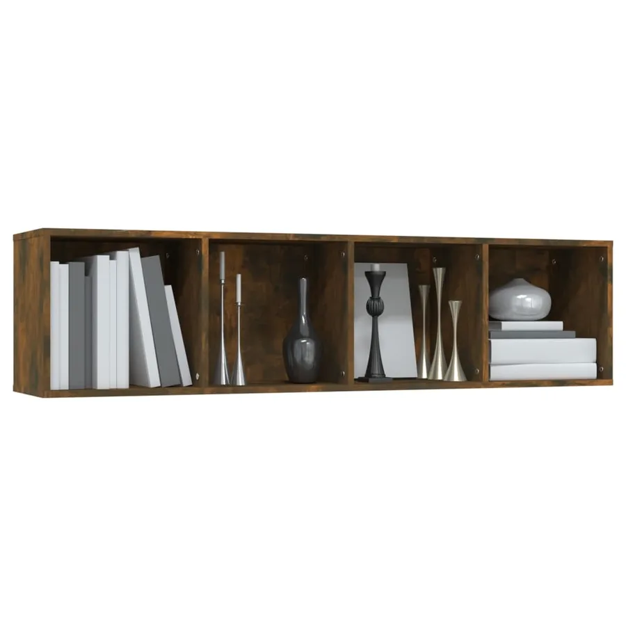 Bibliothèque/Meuble TV Chêne fumé 143x30x36cm Bois d'ingénierie - 5