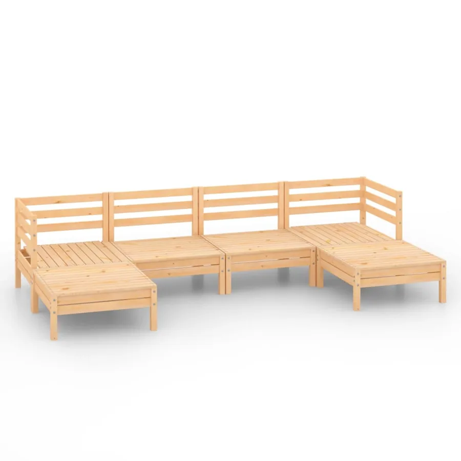 Salon de jardin 6 pcs Bois de pin massif - 2