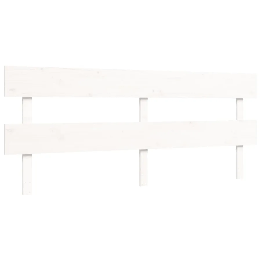 Cadre de lit sans matelas blanc 200x200 cm bois massif - 8