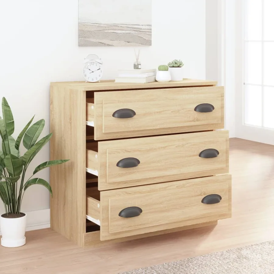 Buffet chêne sonoma 70x35,5x67,5 cm bois d'ingénierie - 6