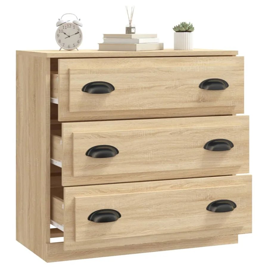 Buffet chêne sonoma 70x35,5x67,5 cm bois d'ingénierie - 7