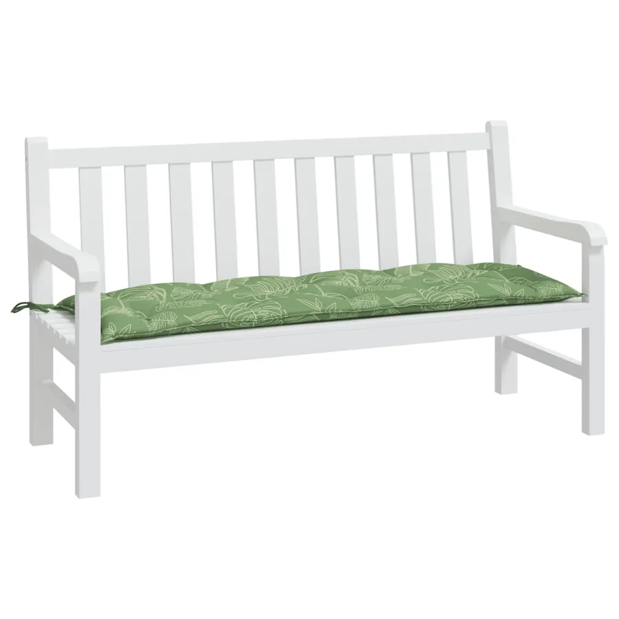 Coussin de banc de jardin motif de feuilles 150x50x7 cm - 3