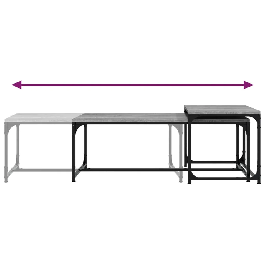 Tables basses 2 pcs Sonoma gris Bois d'ingénierie - 6
