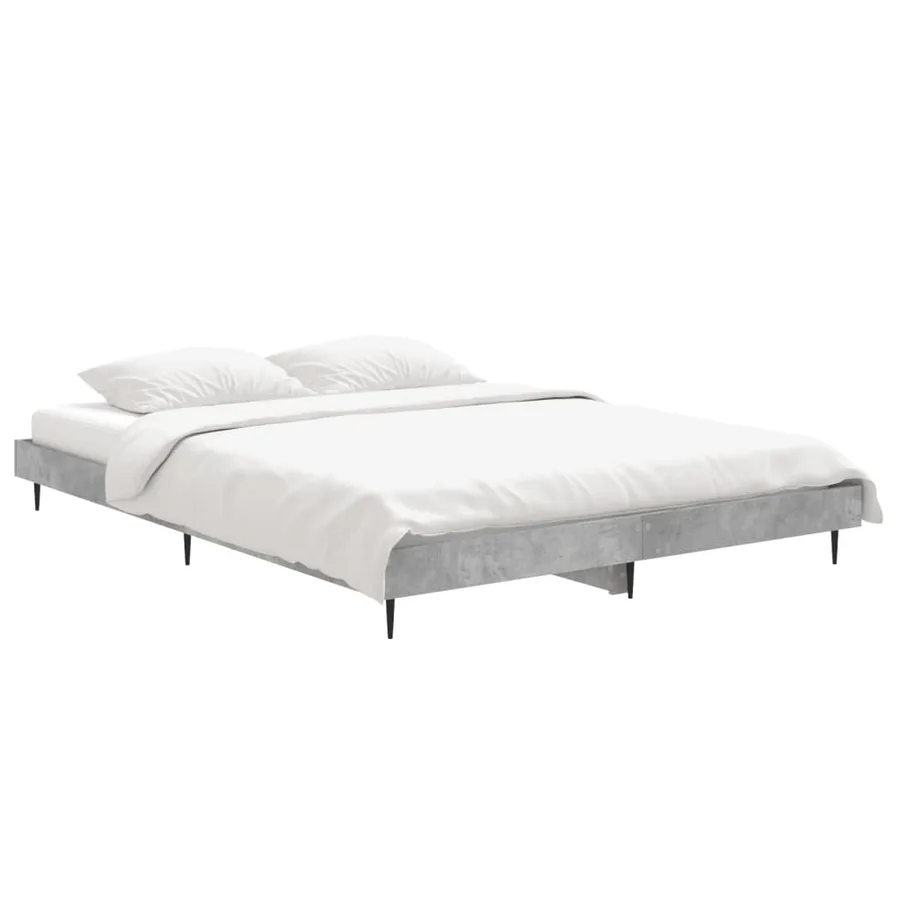 Cadre de lit sans matelas gris béton 140x190 cm - 3
