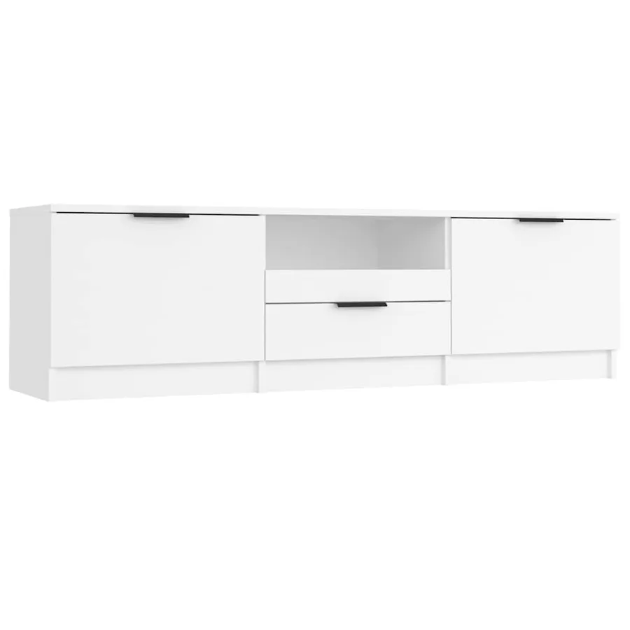 Meuble TV Blanc 140x35x40 cm Bois d'ingénierie - 2