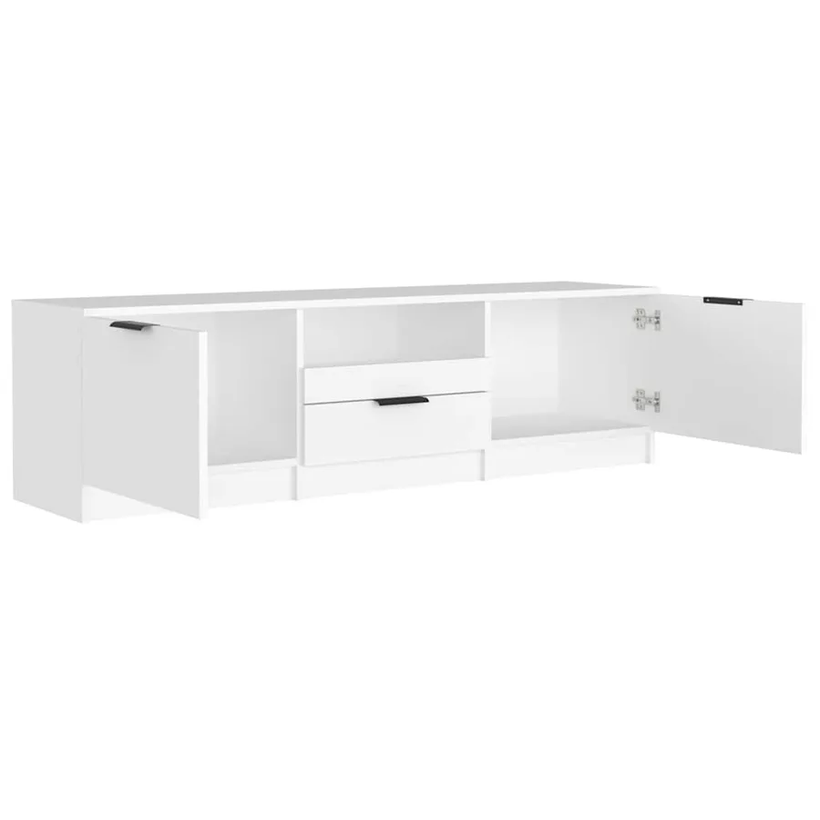 Meuble TV Blanc 140x35x40 cm Bois d'ingénierie - 6