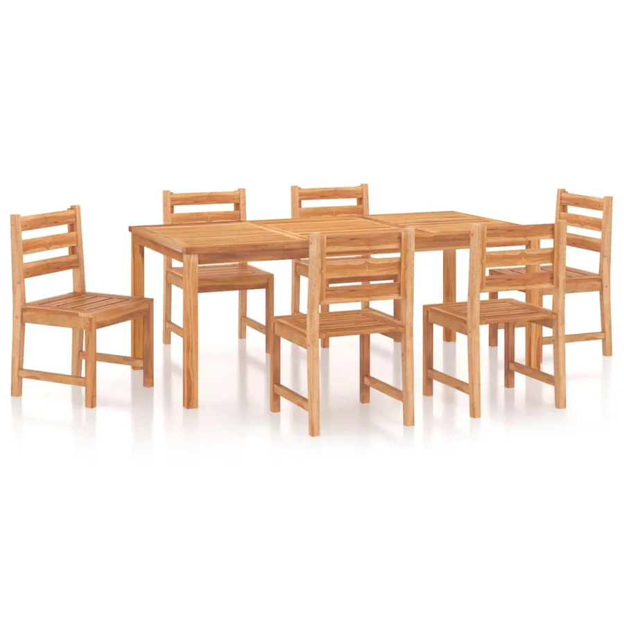 Ensemble à manger de jardin 7 pcs Bois de teck solide - 2