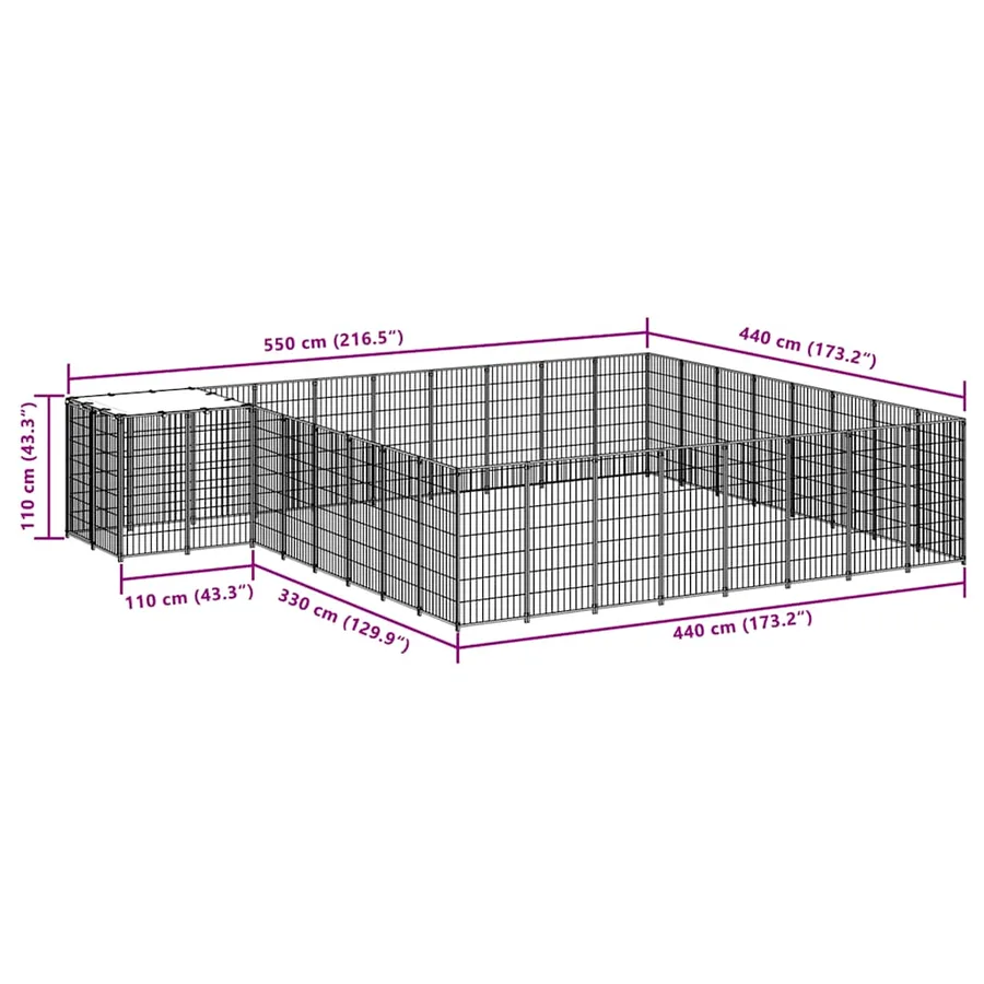 Chenil Noir 20,57 m² Acier - 7