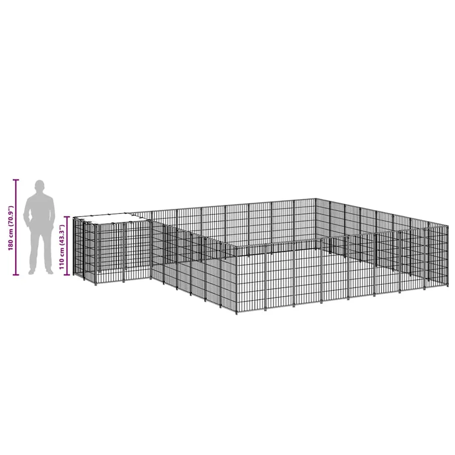Chenil Noir 20,57 m² Acier - 8