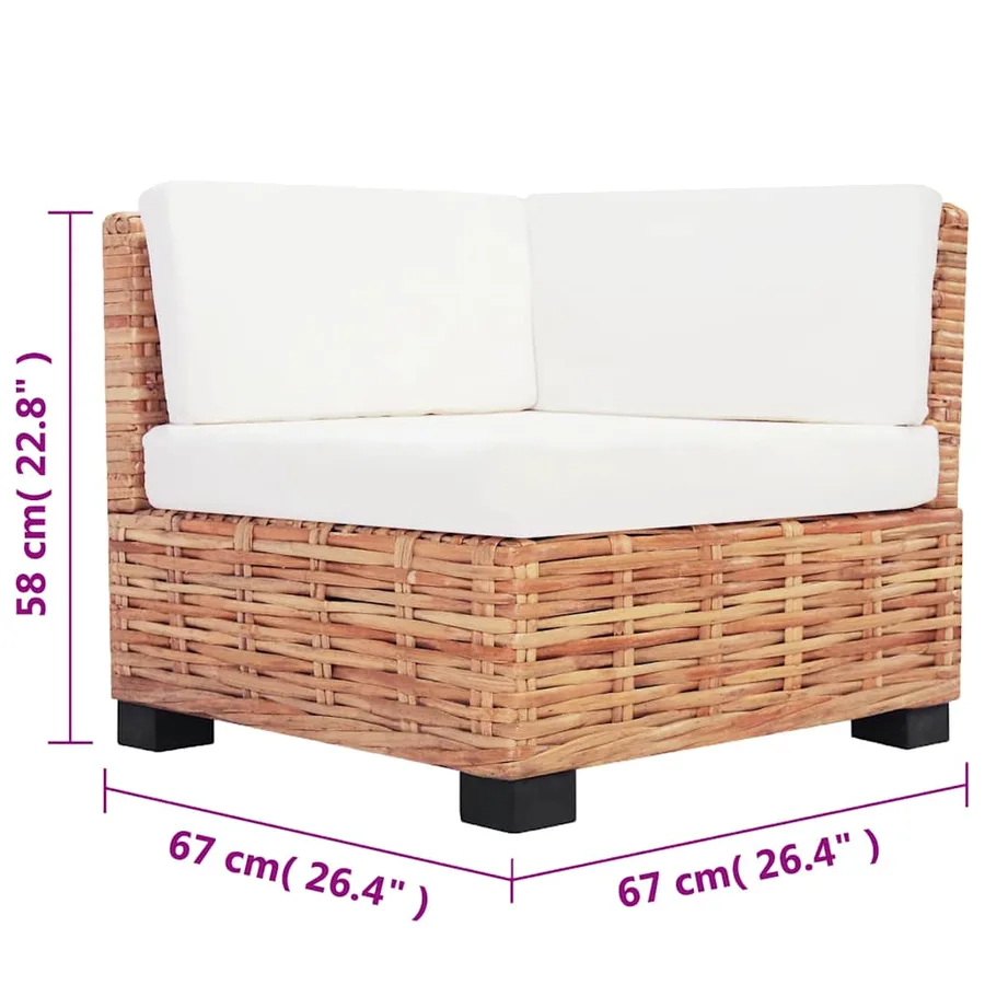 Ensemble de canapés 27 pcs Rotin naturel - 10