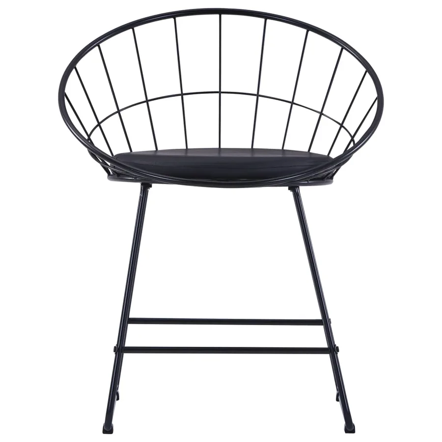 Chaises à manger similicuir lot de 6 noir acier - 2