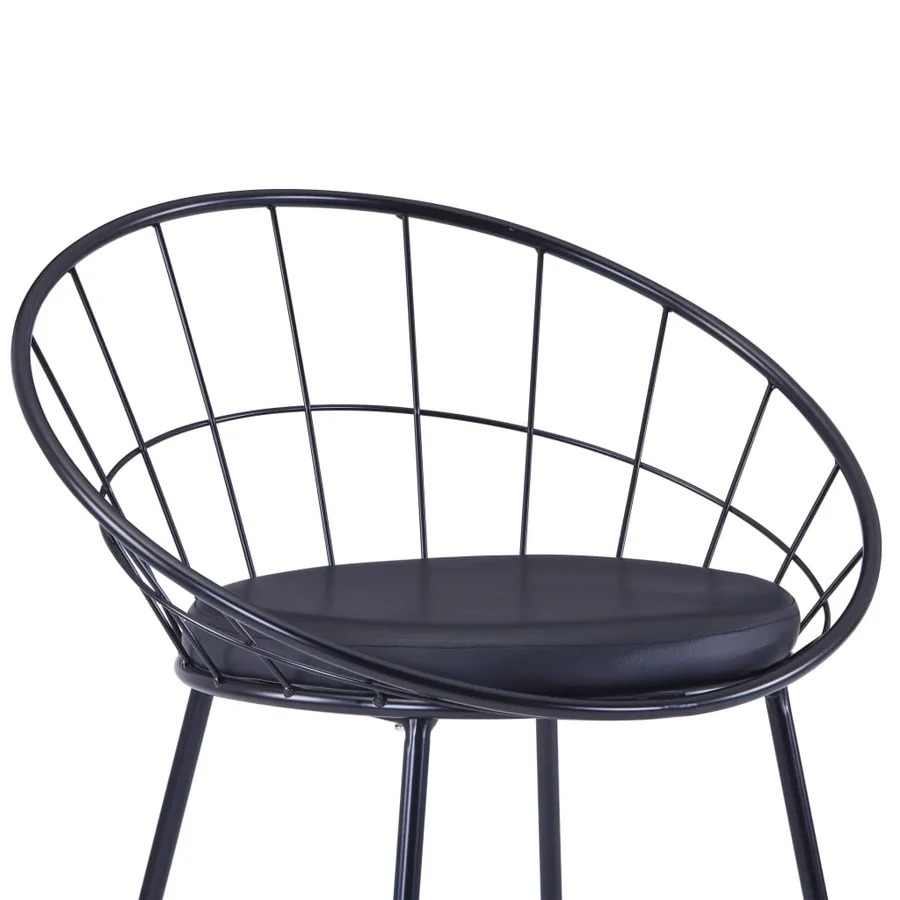 Chaises à manger similicuir lot de 6 noir acier - 6