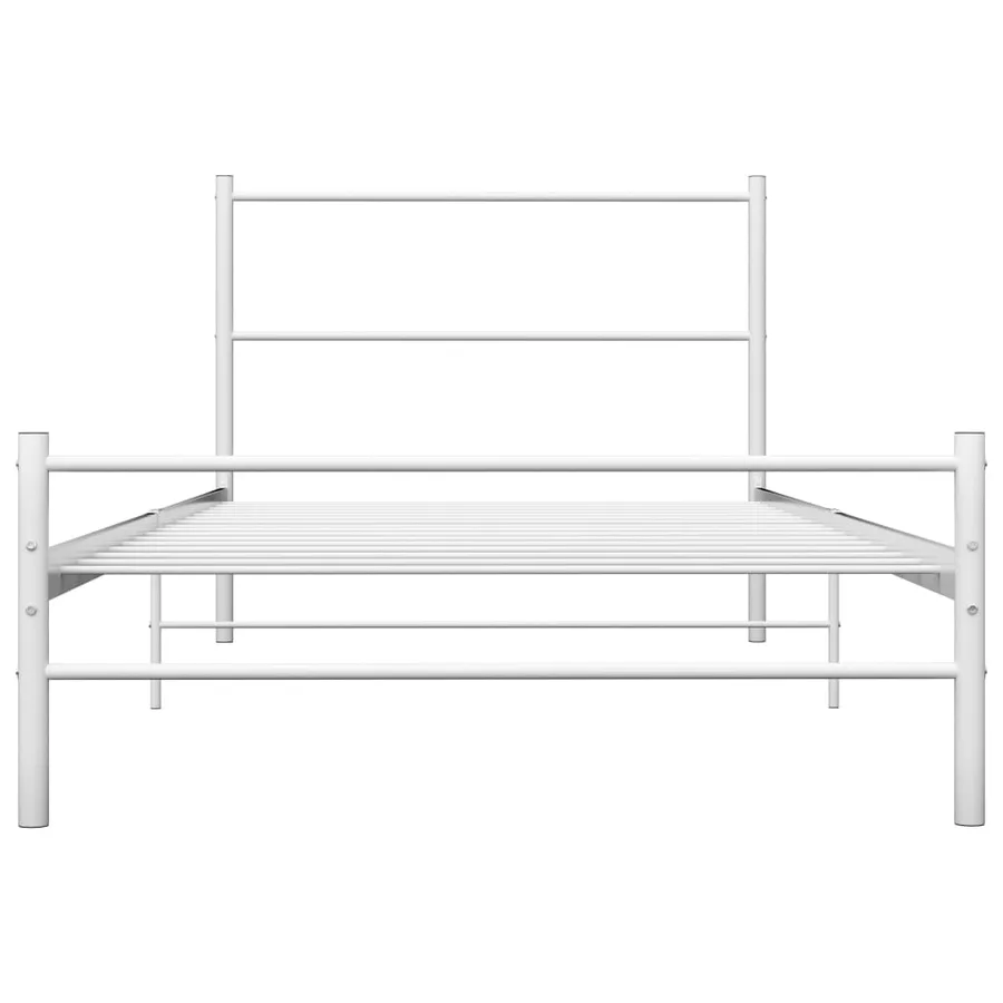Cadre de lit sans matelas blanc métal 90x200 cm - 3