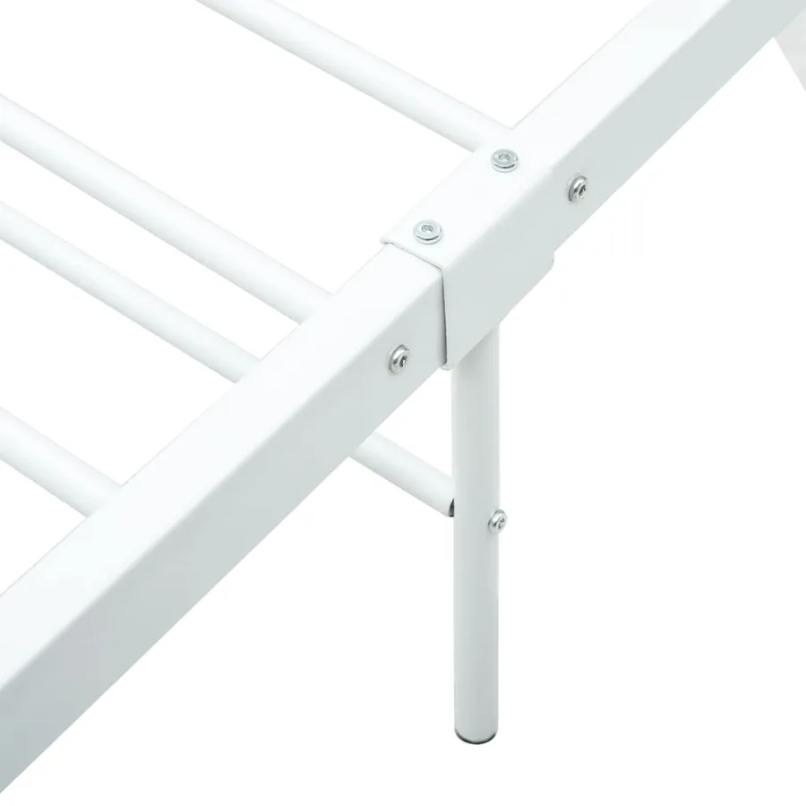 Cadre de lit sans matelas blanc métal 90x200 cm - 5