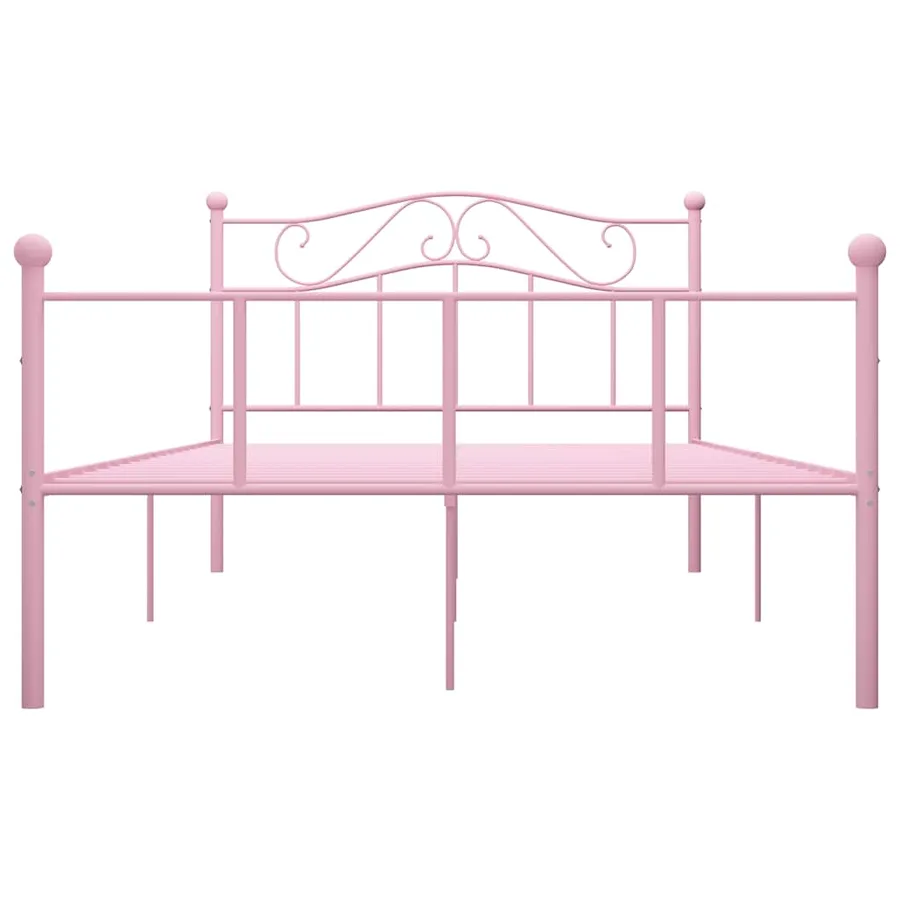 Cadre de lit sans matelas rose métal 140x200 cm - 3