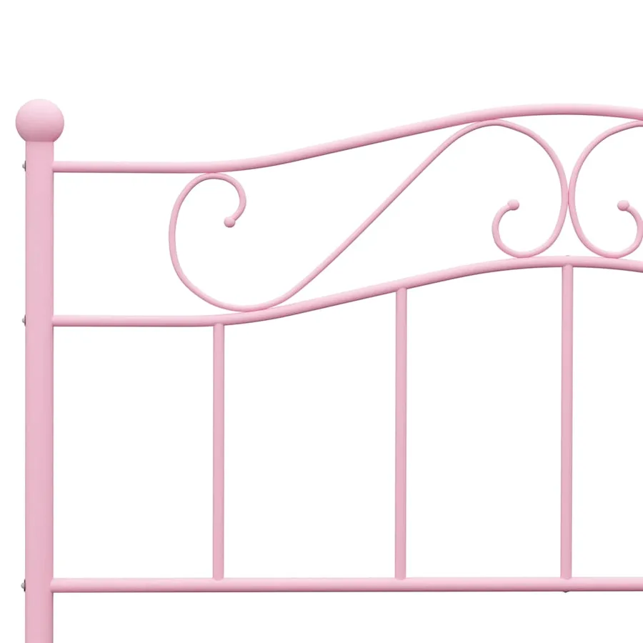 Cadre de lit sans matelas rose métal 140x200 cm - 5