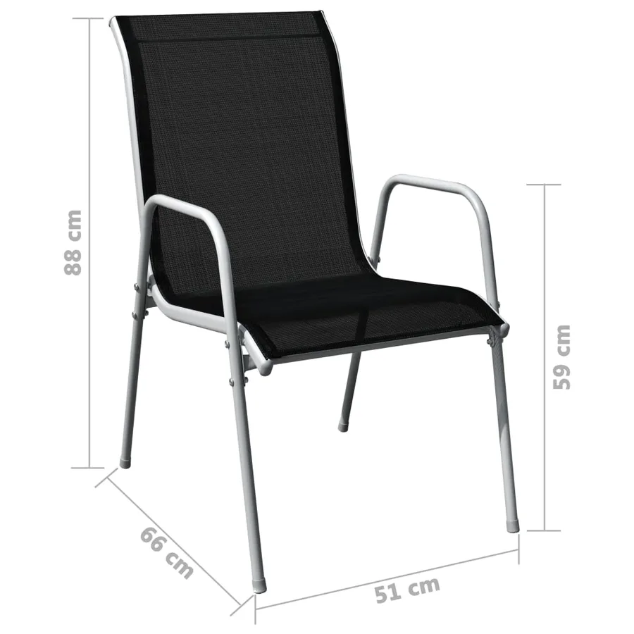 Ensemble à manger d'extérieur 5 pcs Acier Noir - 12