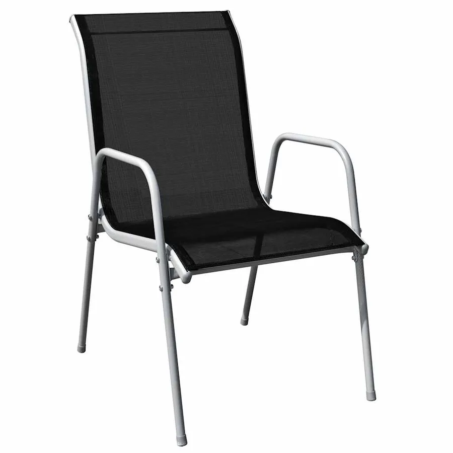 Ensemble à manger d'extérieur 5 pcs Acier Noir - 6