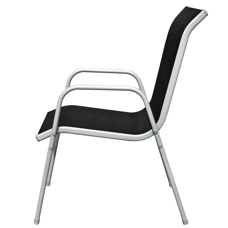 Ensemble à manger d'extérieur 5 pcs Acier Noir - 8