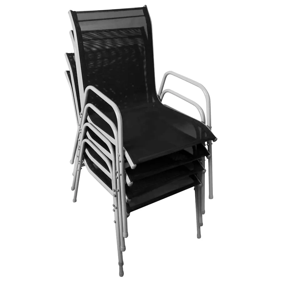 Ensemble à manger d'extérieur 5 pcs Acier Noir - 9