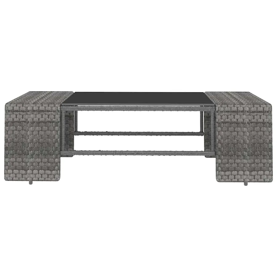 Salon de jardin 6 pcs avec coussins Gris Résine tressée - 9