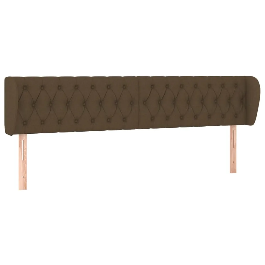 Tête de lit avec oreilles Marron foncé 203x23x78/88 cm Tissu - 2