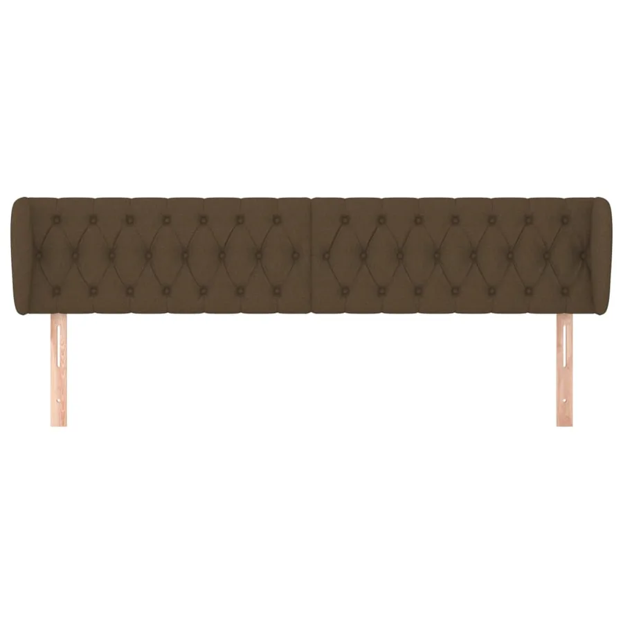 Tête de lit avec oreilles Marron foncé 203x23x78/88 cm Tissu - 3