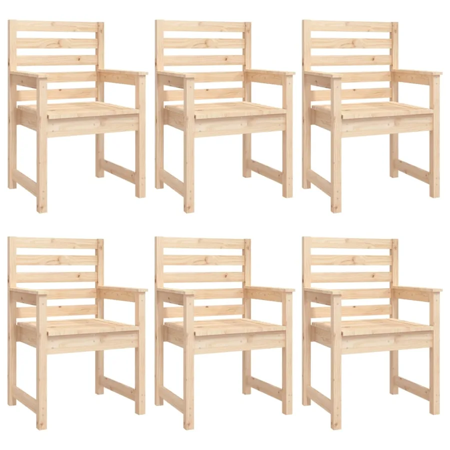 Ensemble à manger de jardin 7 pcs bois massif de pin - 6