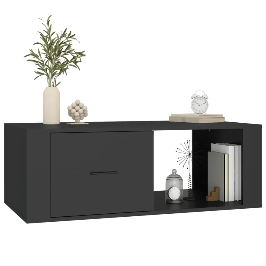 Table basse Noir 100x50,5x35 cm Bois d'ingénierie - 4